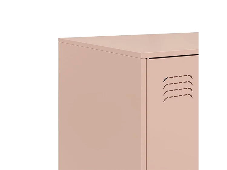 Meuble de rangement 3 portes en acier Lazard 99cm - Style Industriel-Couleur Rose clair