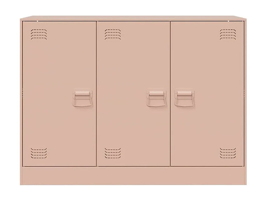 Meuble de rangement 3 portes en acier Lazard 99cm - Style Industriel-Couleur Rose clair