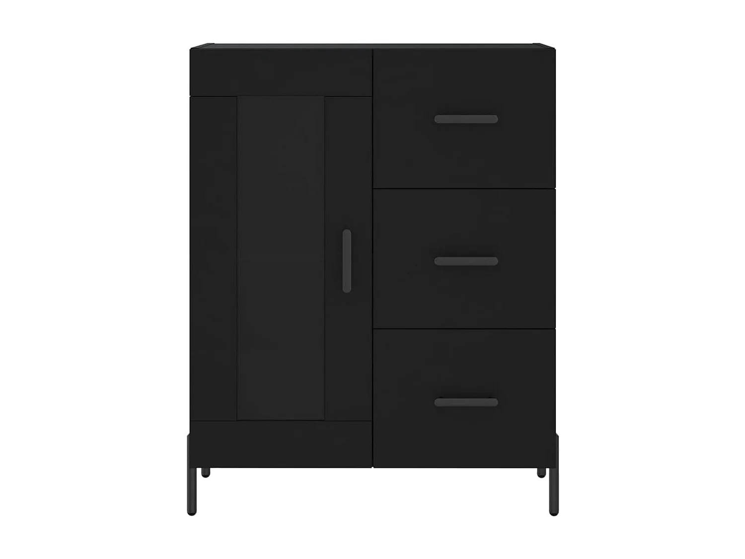 Buffet noir 69,5x34x90 bois d'ingénierie