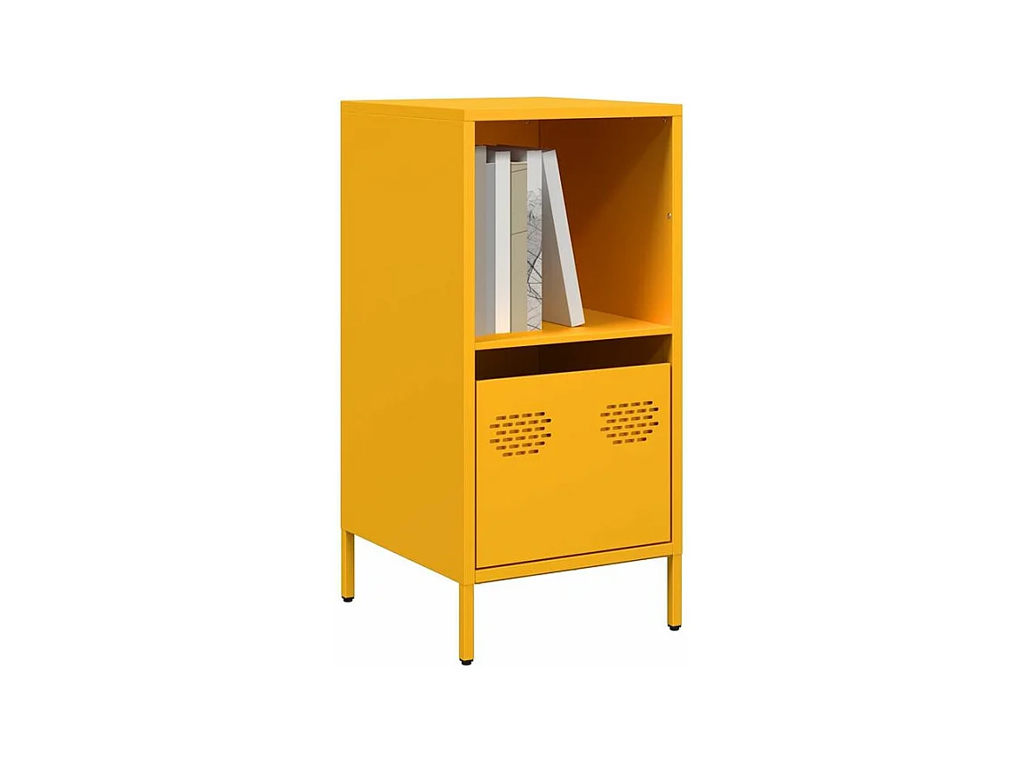 Buffet jaune moutarde 35x39x73,5 acier laminé à froid