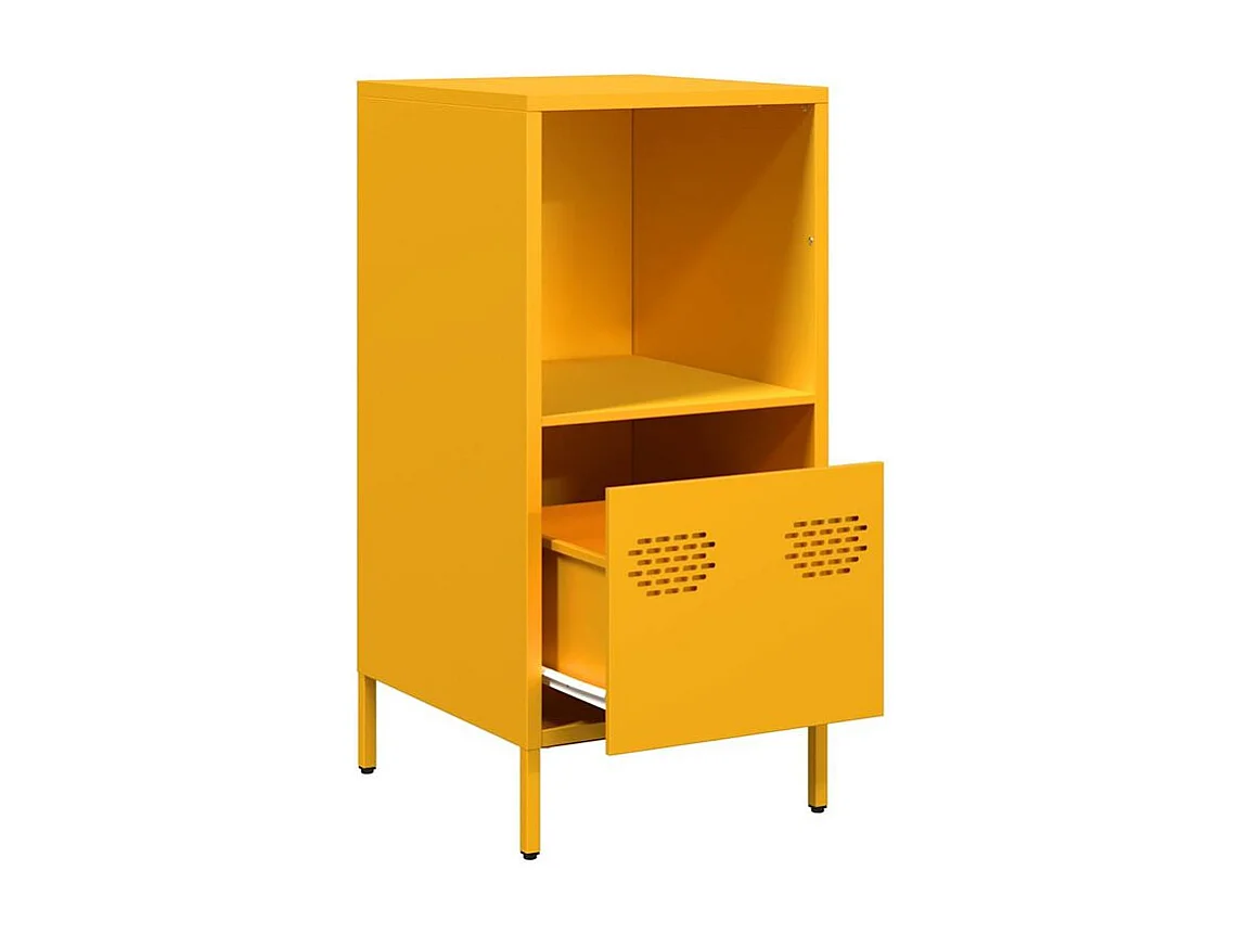 Buffet jaune moutarde 35x39x73,5 acier laminé à froid