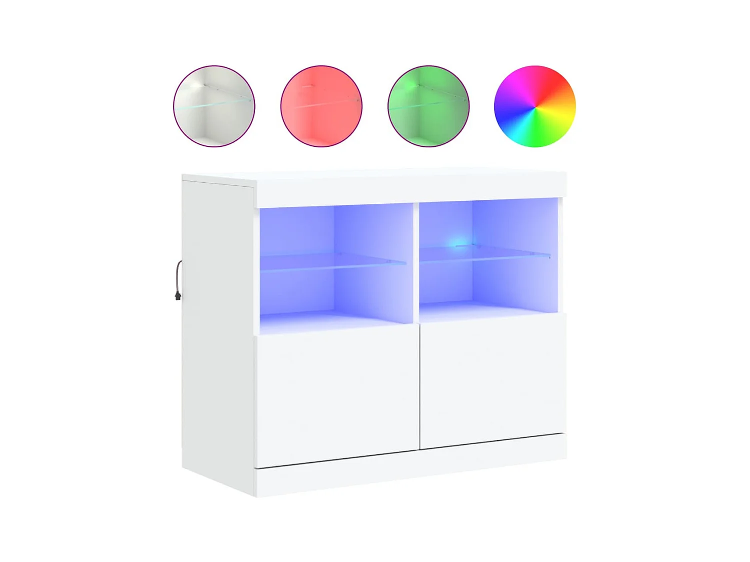 Buffet avec lumières LED blanc 81x37x67