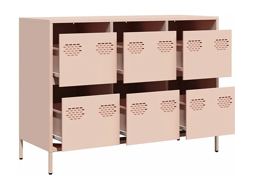 Buffet rose 101,5x39x73,5 acier laminé à froid