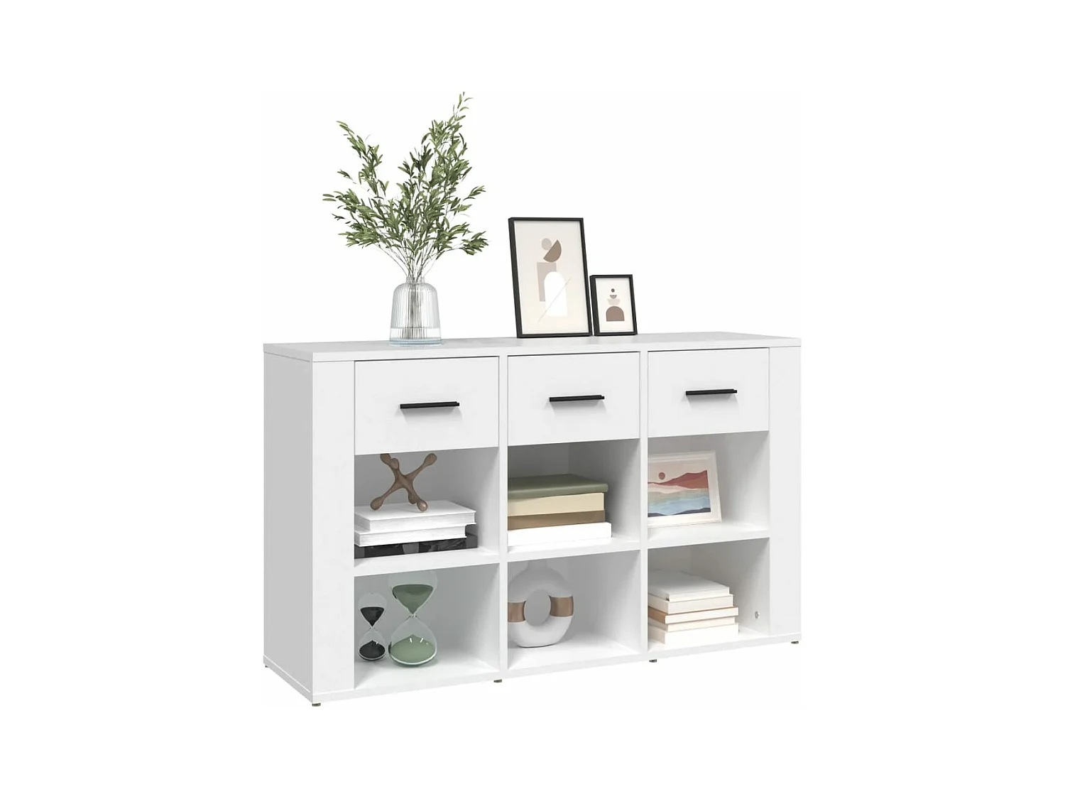 Buffet Blanc 100x30x59,5 Bois d'ingénierie