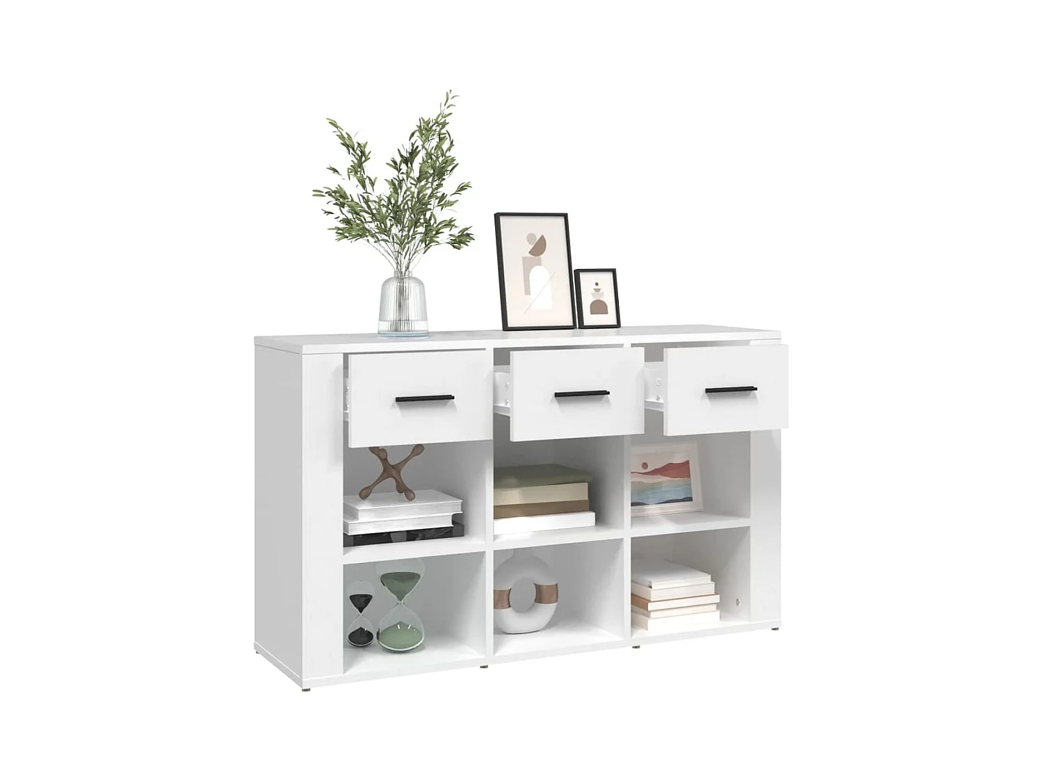 Buffet Blanc 100x30x59,5 Bois d'ingénierie