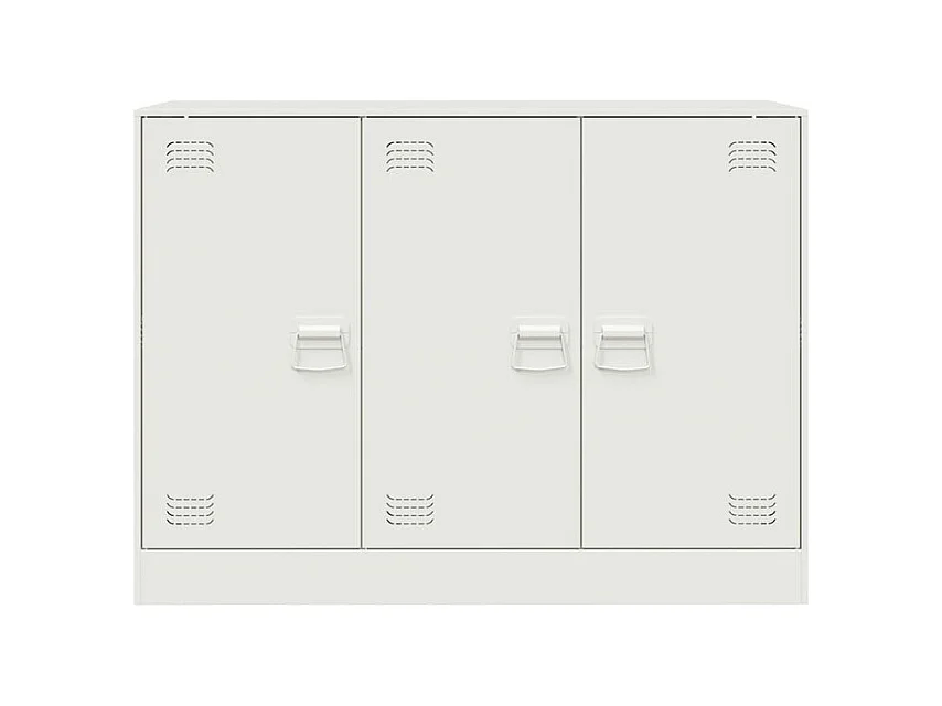 Meuble de rangement 3 portes en acier Lazard 99cm - Style Industriel-Couleur Blanc