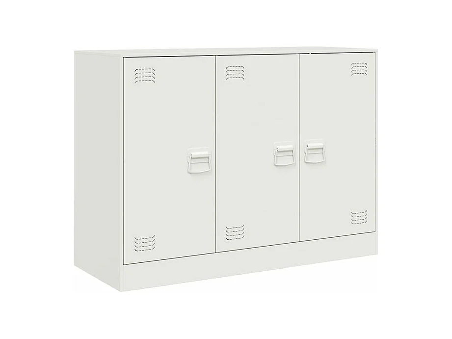 Meuble de rangement 3 portes en acier Lazard 99cm - Style Industriel-Couleur Blanc