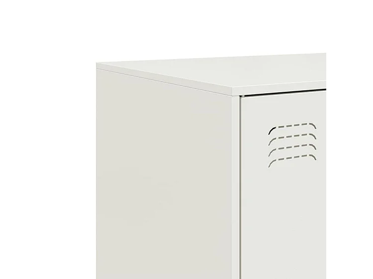 Meuble de rangement 3 portes en acier Lazard 99cm - Style Industriel-Couleur Blanc