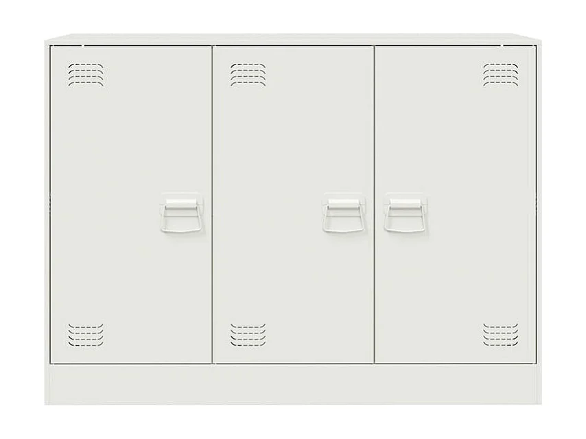 Meuble de rangement 3 portes en acier Lazard 99cm - Style Industriel-Couleur Blanc