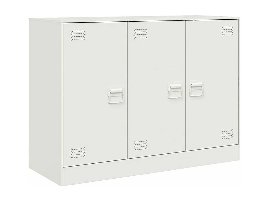 Meuble de rangement 3 portes en acier Lazard 99cm - Style Industriel-Couleur Blanc