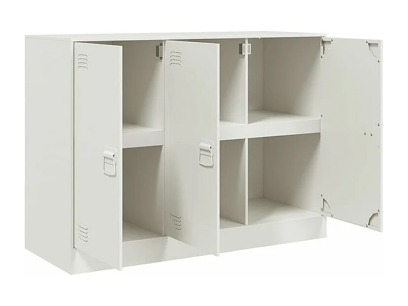 Meuble de rangement 3 portes en acier Lazard 99cm - Style Industriel-Couleur Blanc