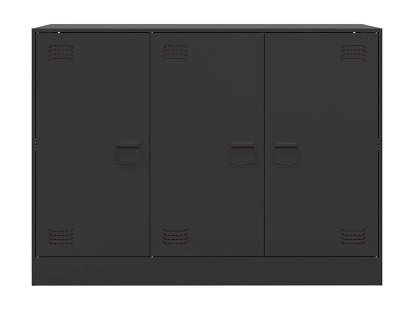 Meuble de rangement 3 portes en acier Lazard 99cm - Style Industriel-Couleur Blanc