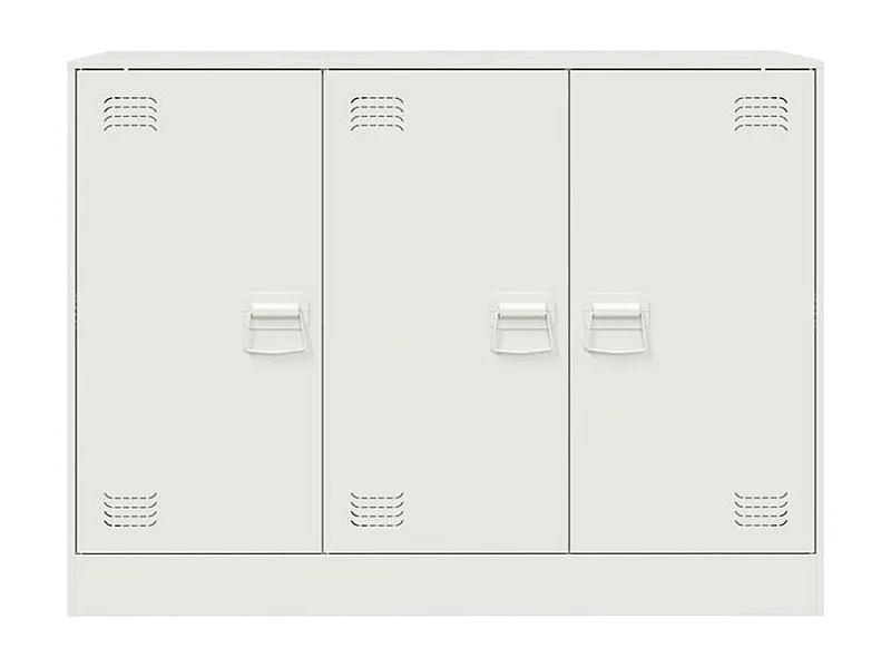 Meuble de rangement 3 portes en acier Lazard 99cm - Style Industriel-Couleur Blanc