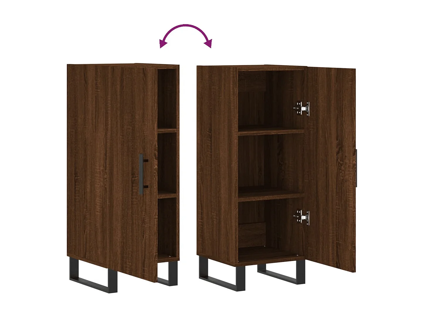 Buffet Chêne marron 34,5x34x90 Bois d'ingénierie