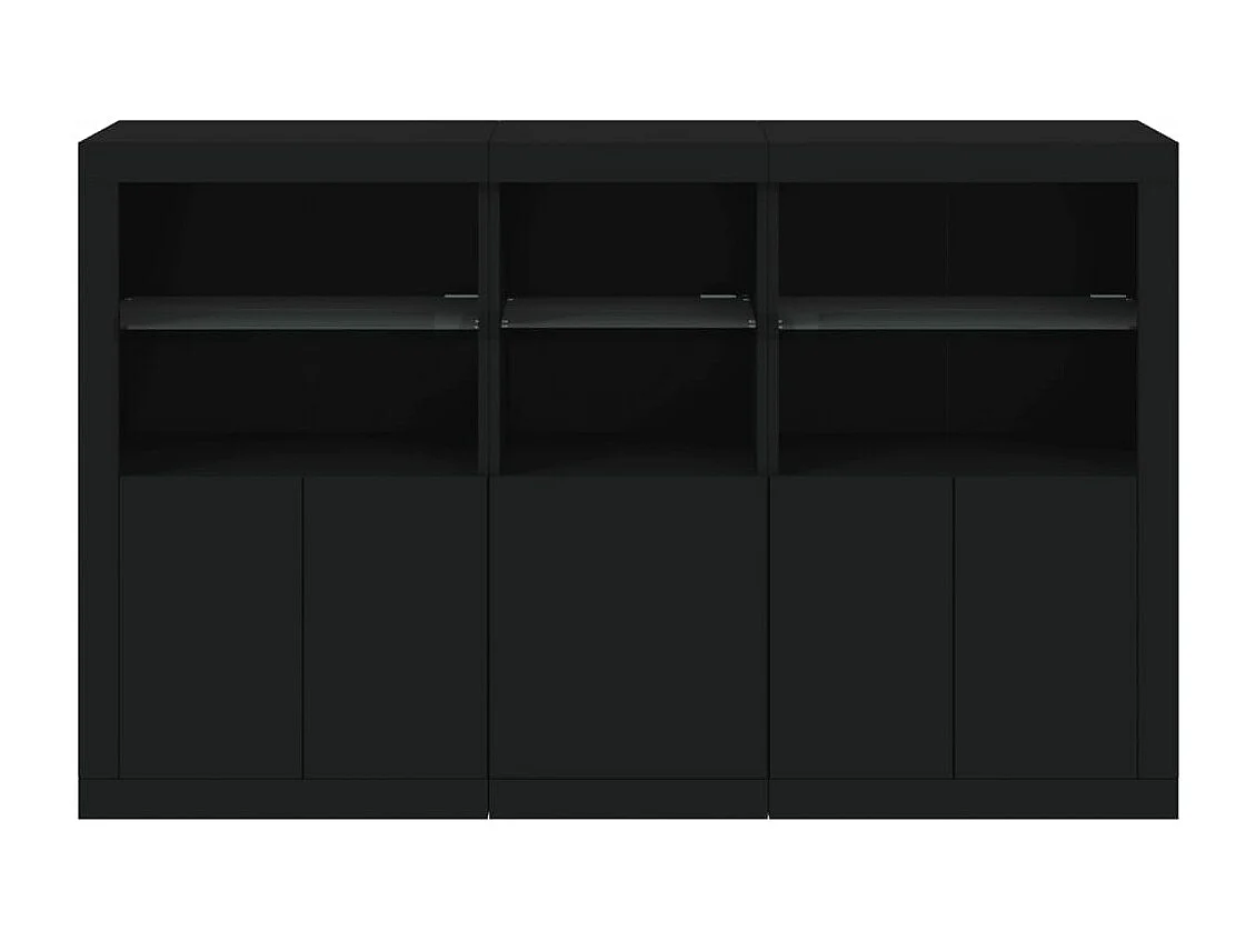 Buffet avec lumières LED noir 162x37x100