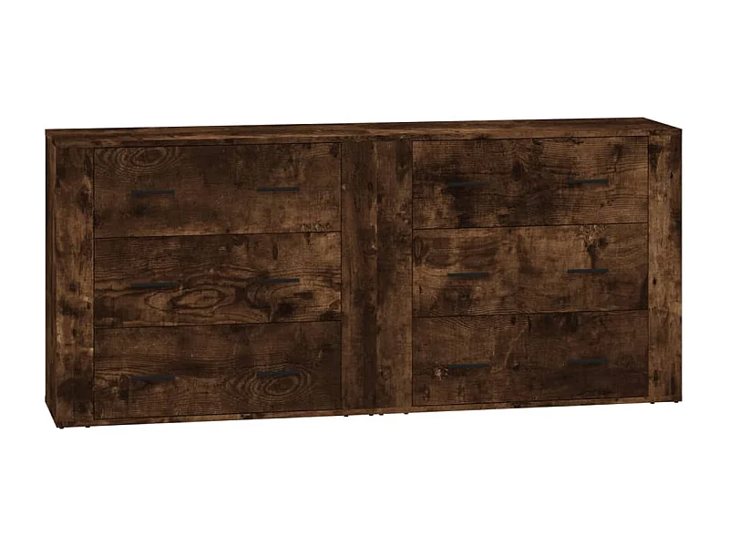 Buffets 2 pcs chêne fumé bois d'ingénierie