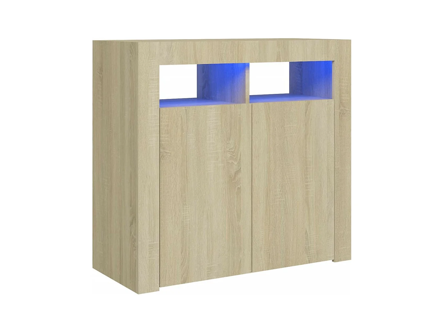 Buffet avec lumières LED Chêne sonoma 80x35x75