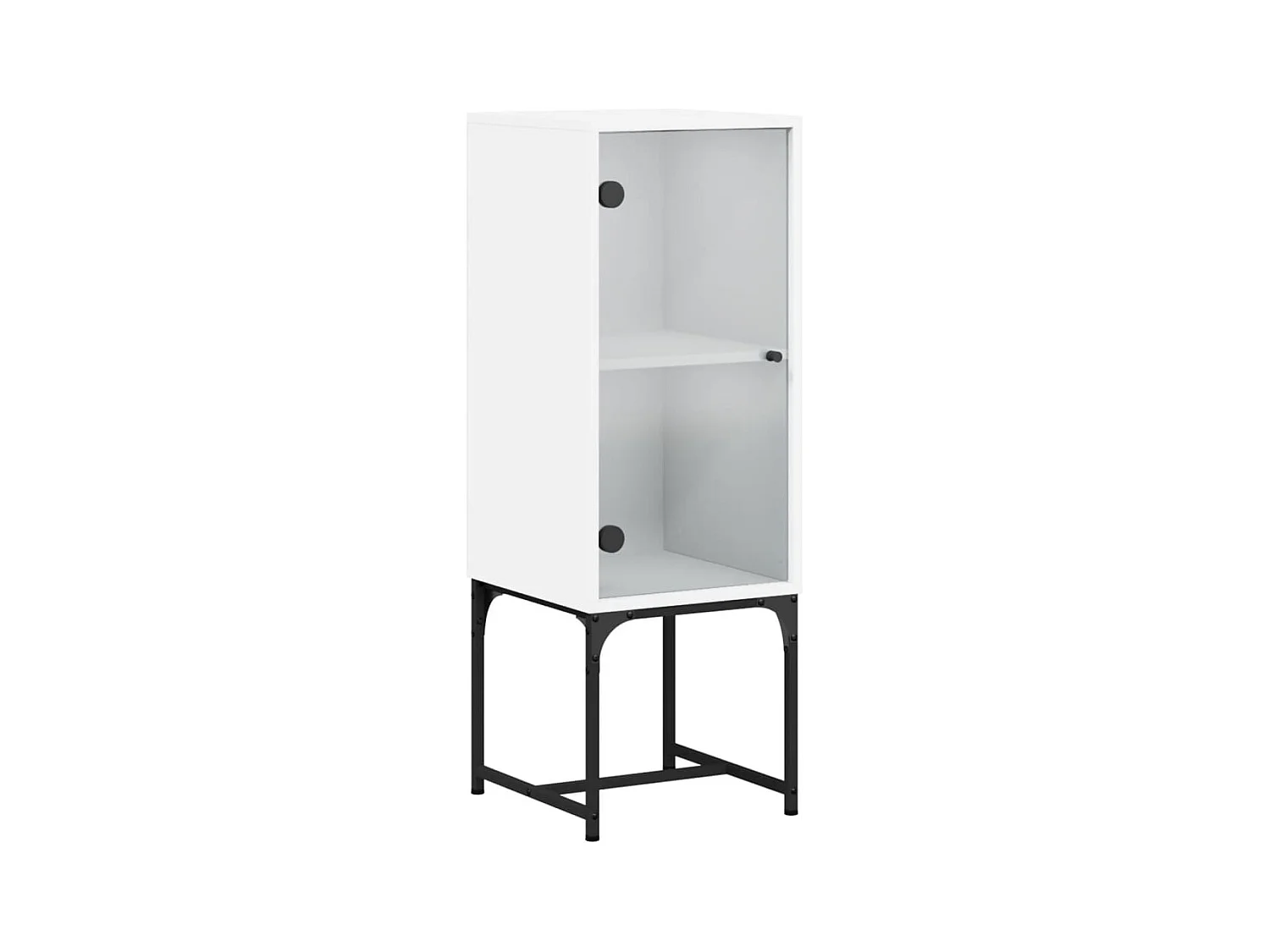 Armoire latérale avec porte en verre blanc 35x37x100