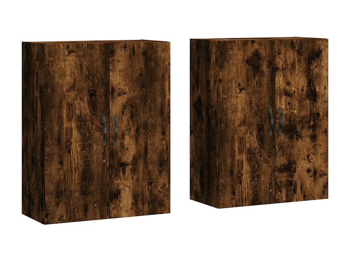 Armoires murales 2 pcs chêne fumé bois d'ingénierie