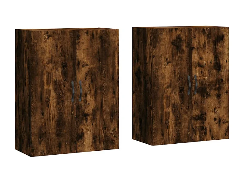 Armoires murales 2 pcs chêne fumé bois d'ingénierie