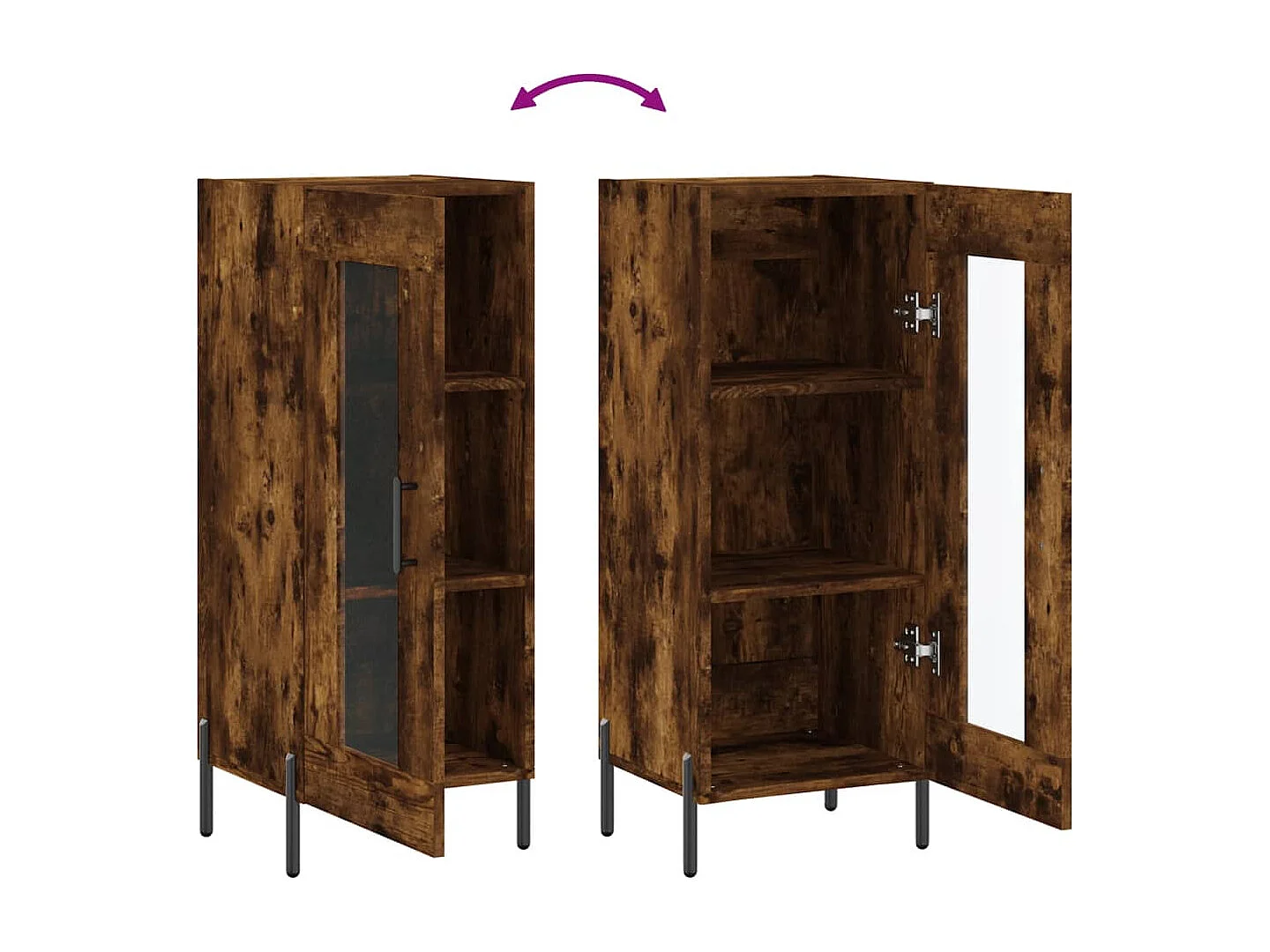 Buffet Chêne fumé 34,5x34x90 Bois d'ingénierie