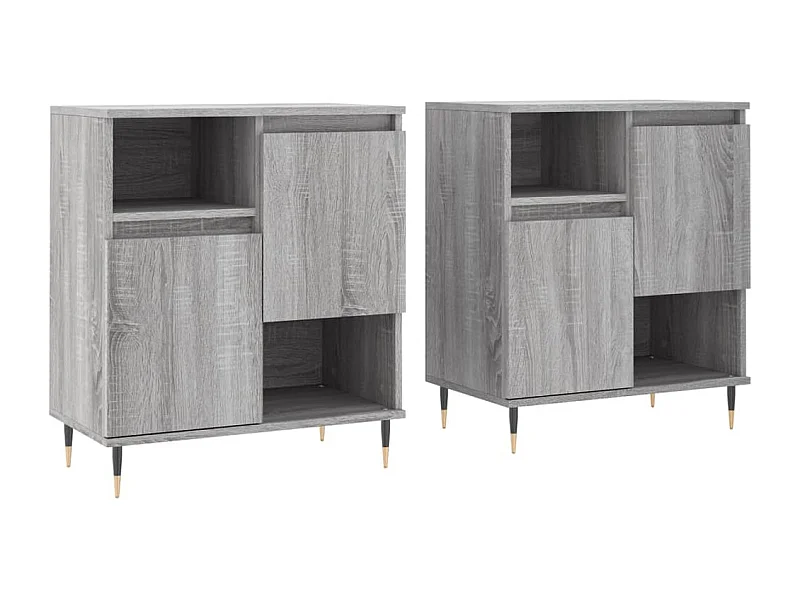 Buffets 2 pcs sonoma gris bois d'ingénierie