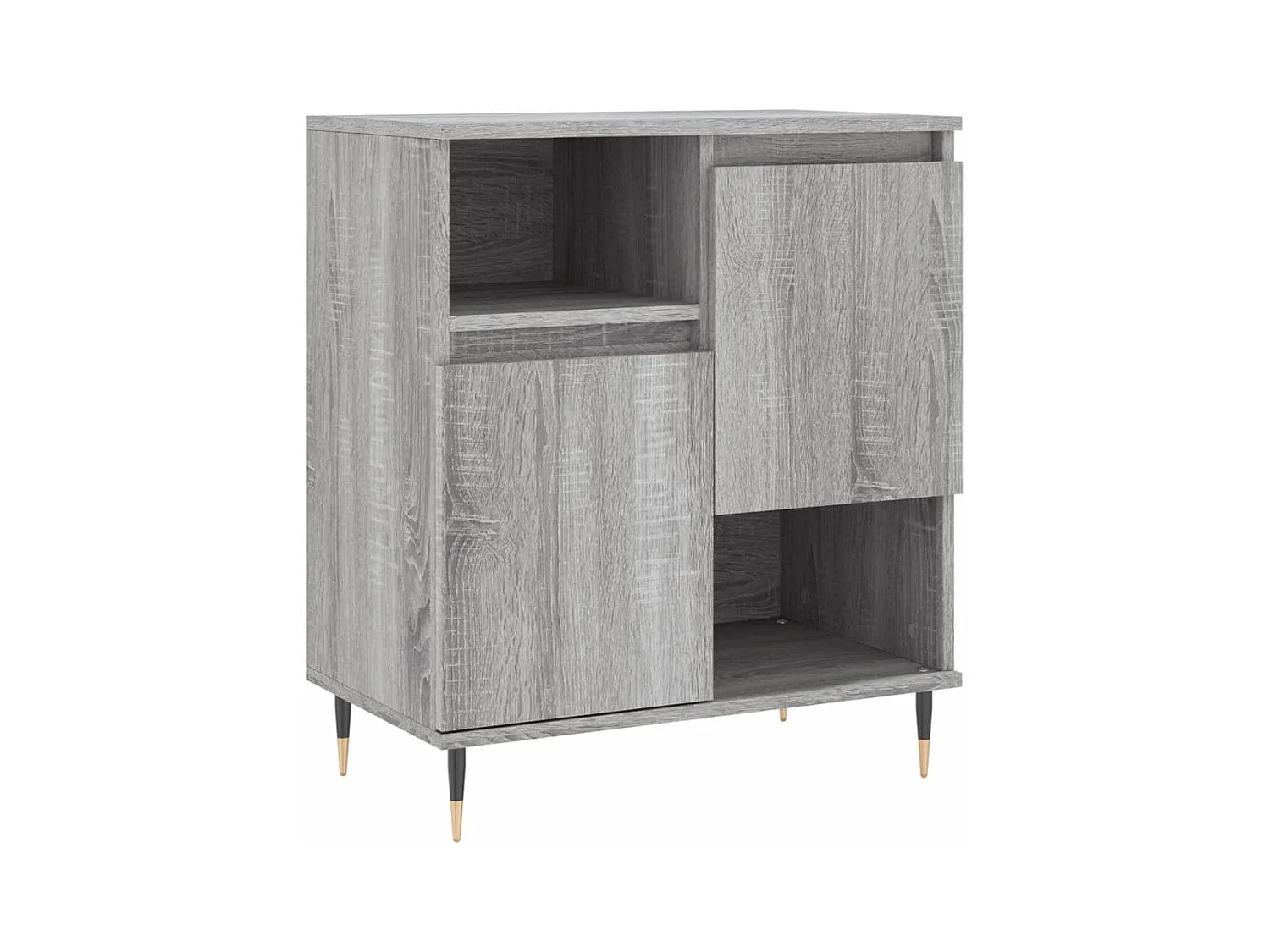 Buffets 2 pcs sonoma gris bois d'ingénierie