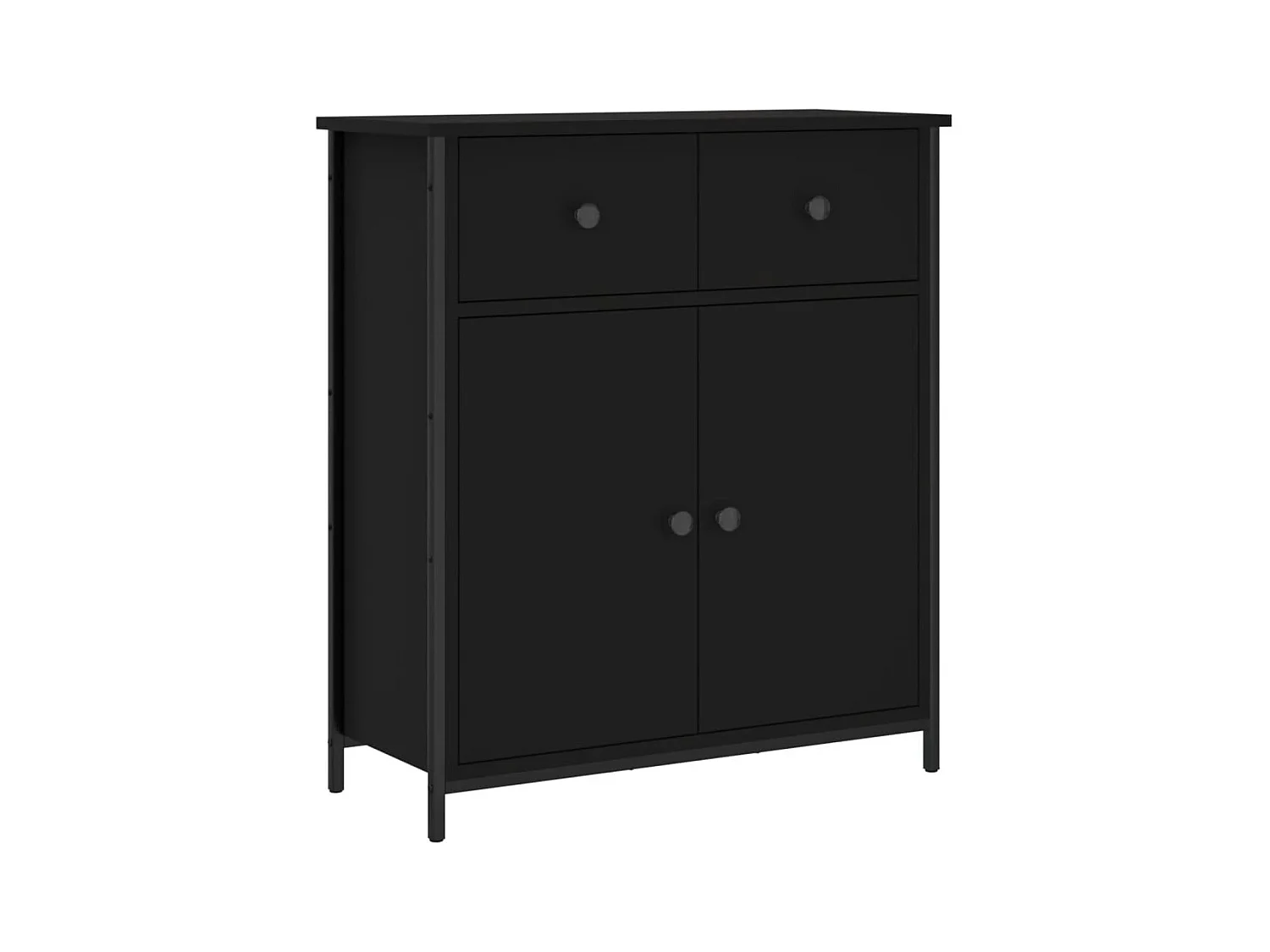 Buffet noir 70x30x80 bois d'ingénierie