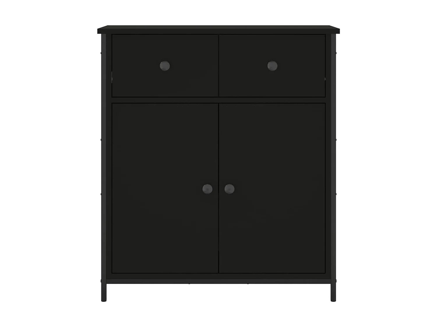 Buffet noir 70x30x80 bois d'ingénierie