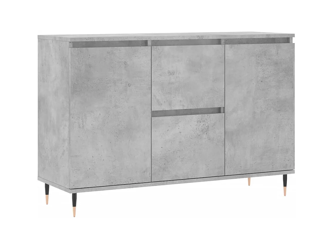 Buffet gris béton 104x35x70 bois d'ingénierie