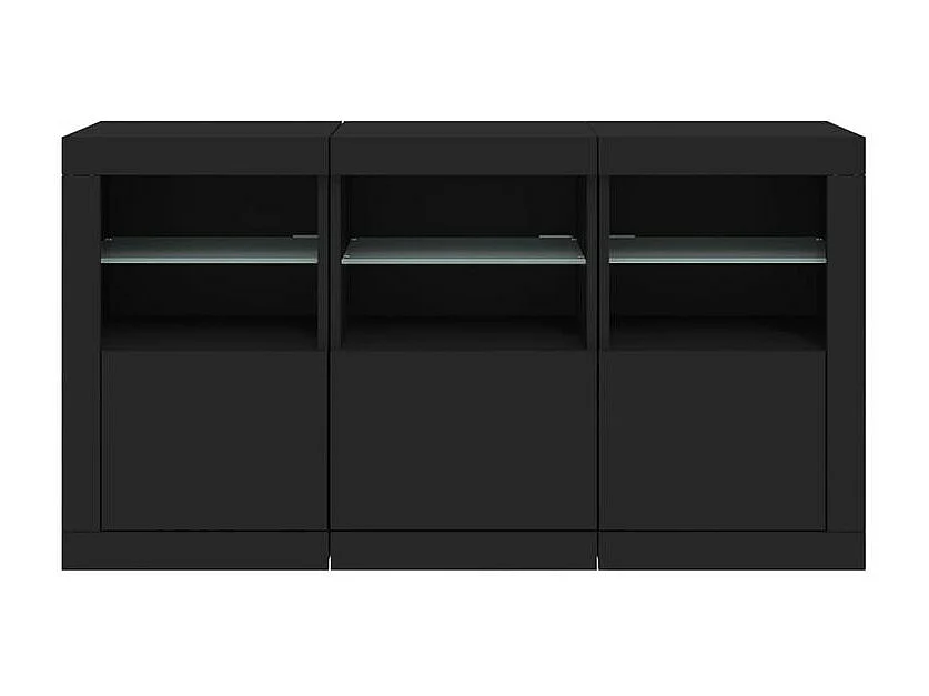 Buffet avec lumières LED noir 123x37x67