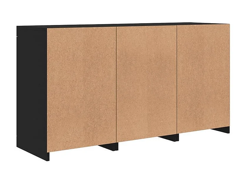 Buffet avec lumières LED noir 123x37x67