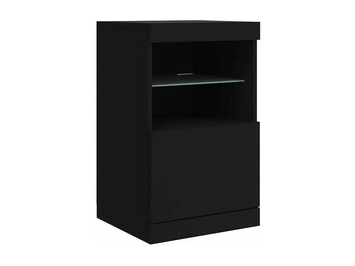 Buffet avec lumières LED noir 123x37x67