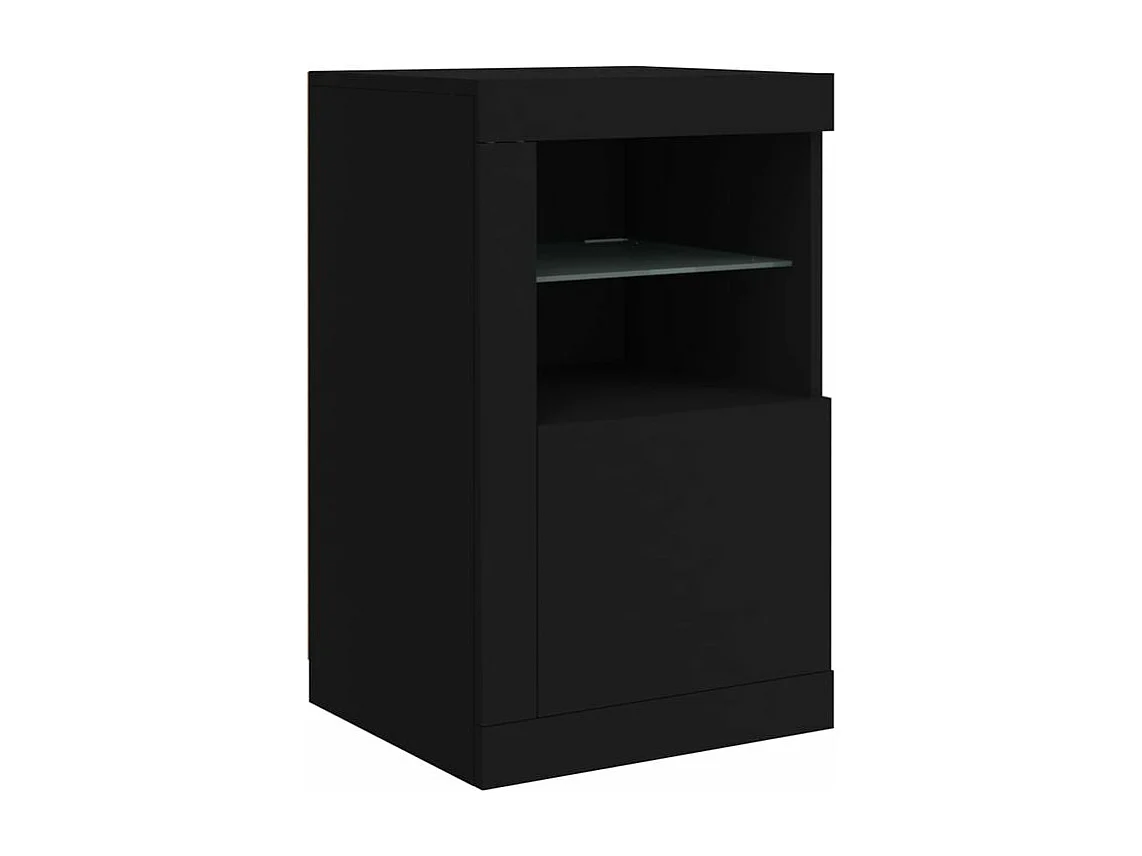 Buffet avec lumières LED noir 123x37x67