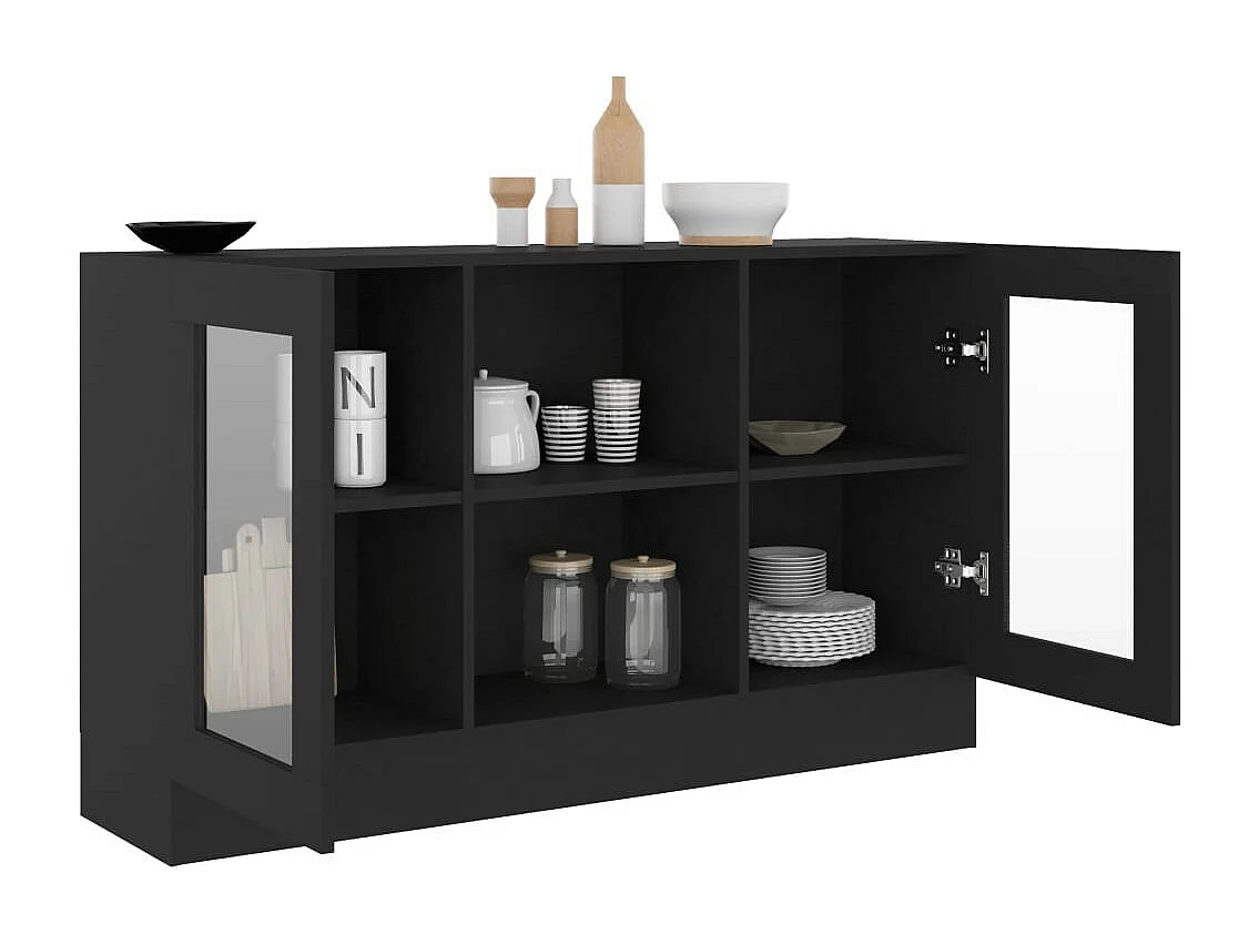Armoire à vitrine Noir 120x30,5x70