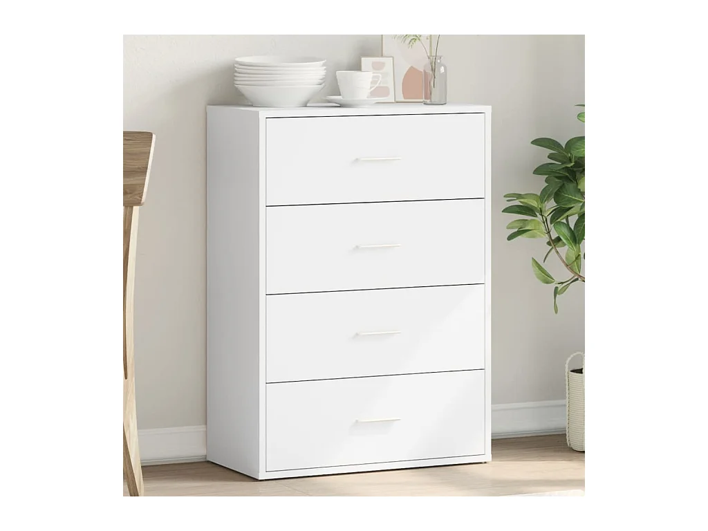 Buffet blanc 60x31x84 bois d'ingénierie