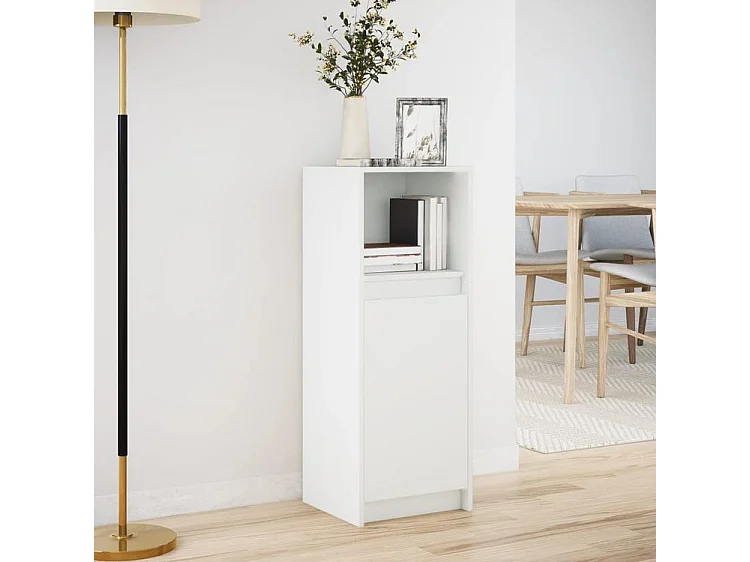 Buffet avec LED blanc 38x34x100 bois d'ingénierie