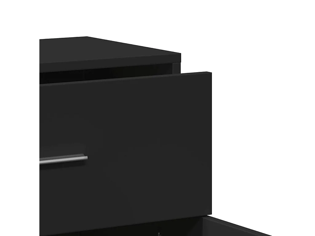 Buffet noir 60x31x70 bois d'ingénierie