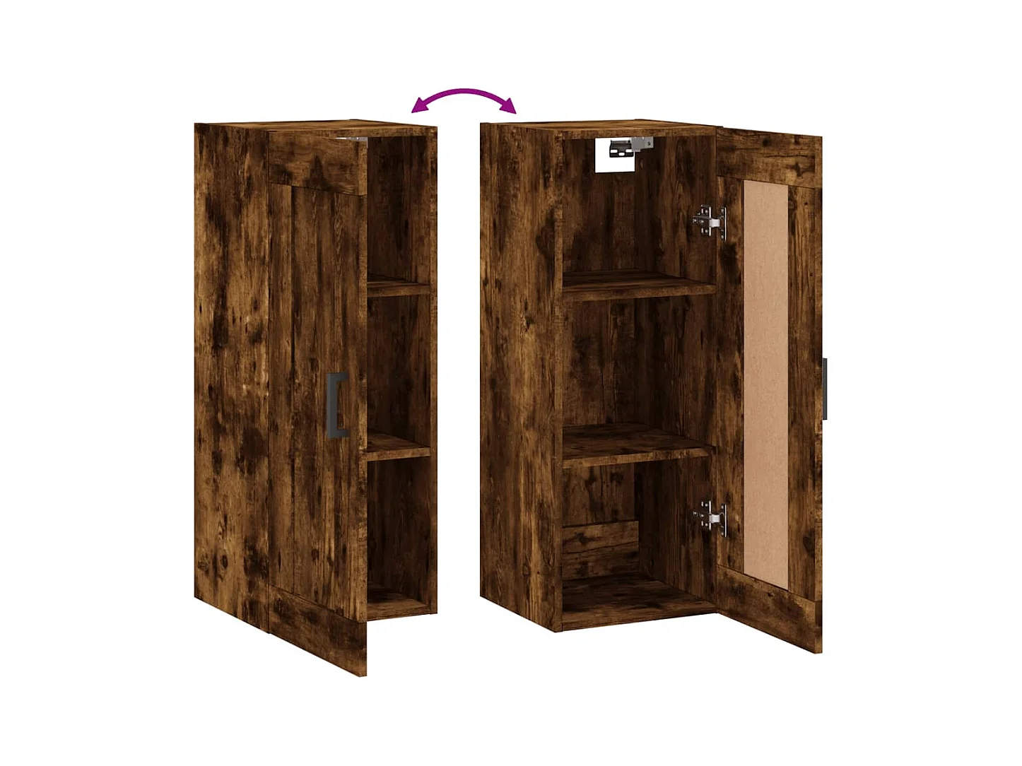 Armoire murale chêne fumé 34,5x34x90 bois d'ingénierie