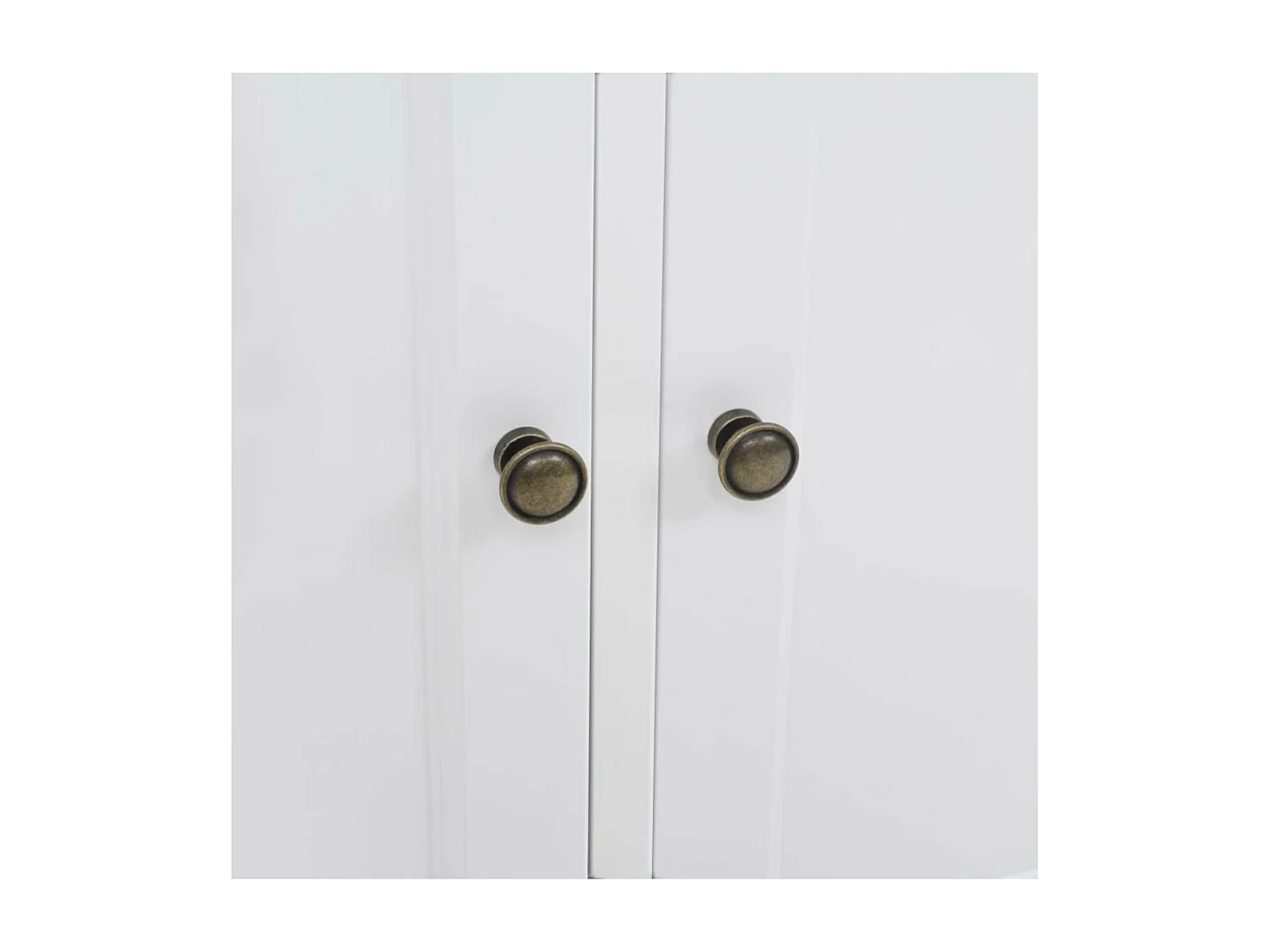 Buffet 3 tiroirs 3 portes Frenky 105cm - Bois massif blanc