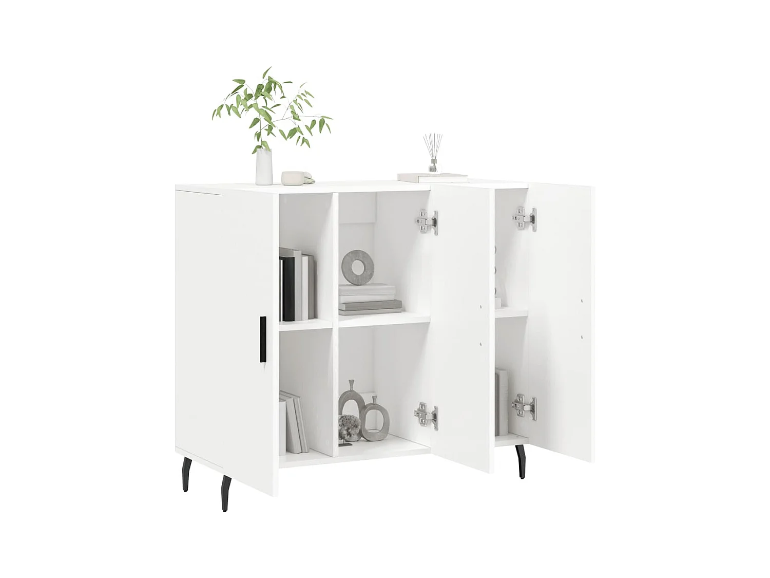 Buffet blanc 90x34x80 bois d'ingénierie