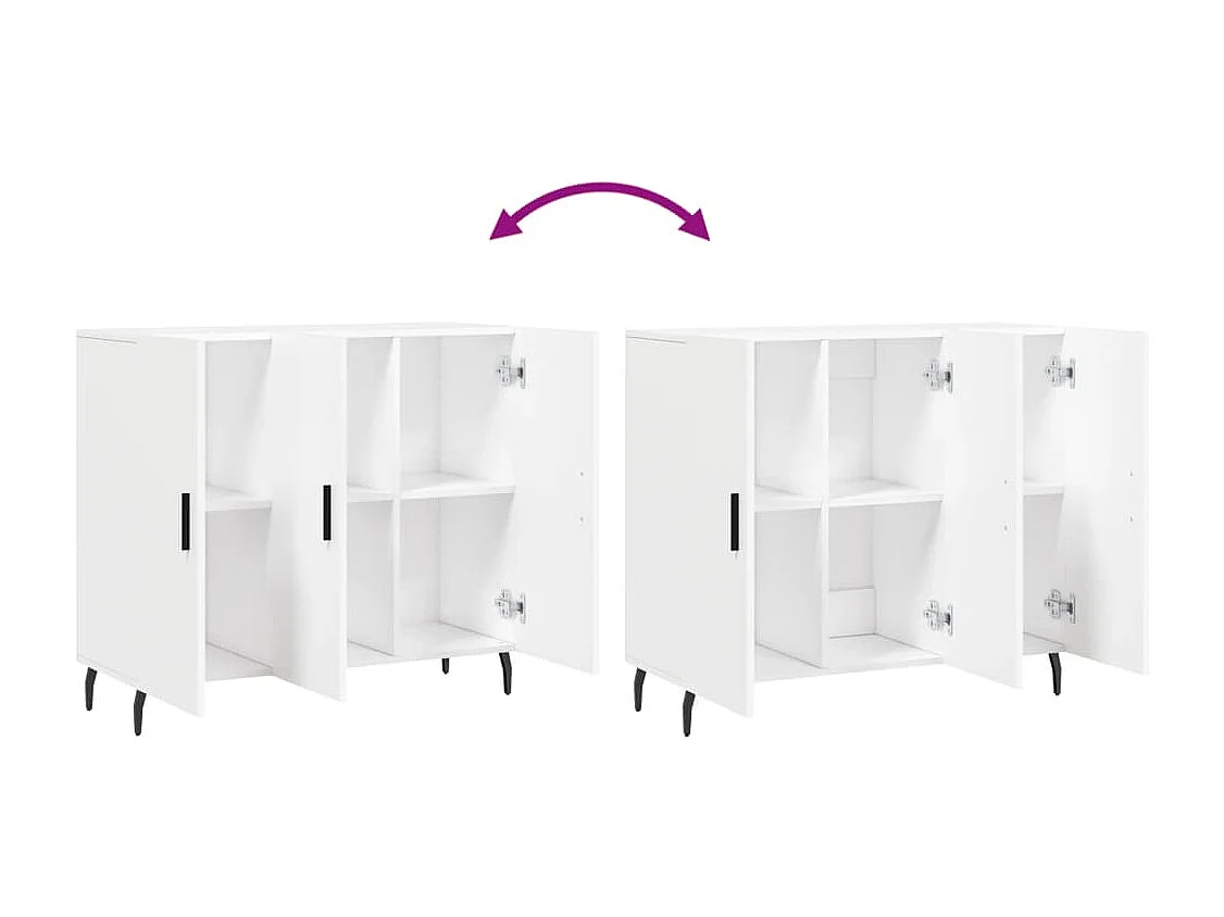 Buffet blanc 90x34x80 bois d'ingénierie