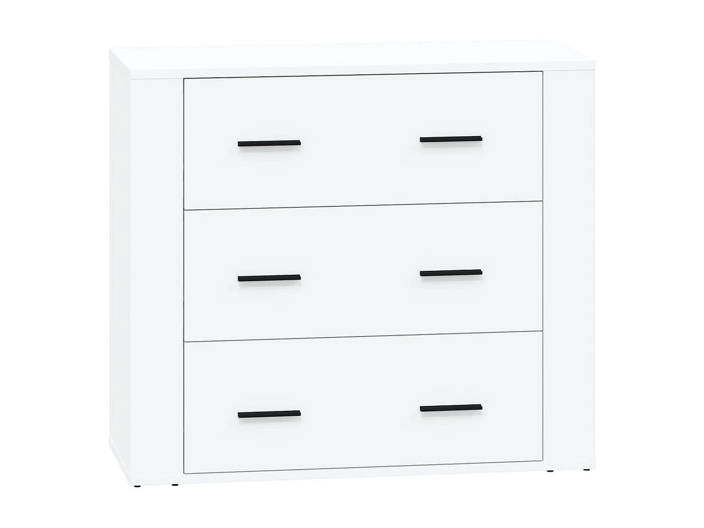 Buffets 2 pcs blanc bois d'ingénierie