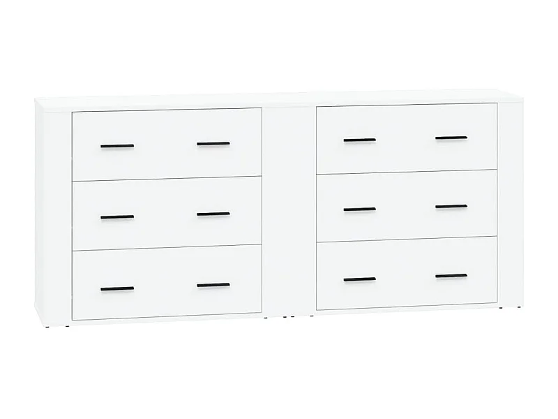 Buffets 2 pcs blanc bois d'ingénierie