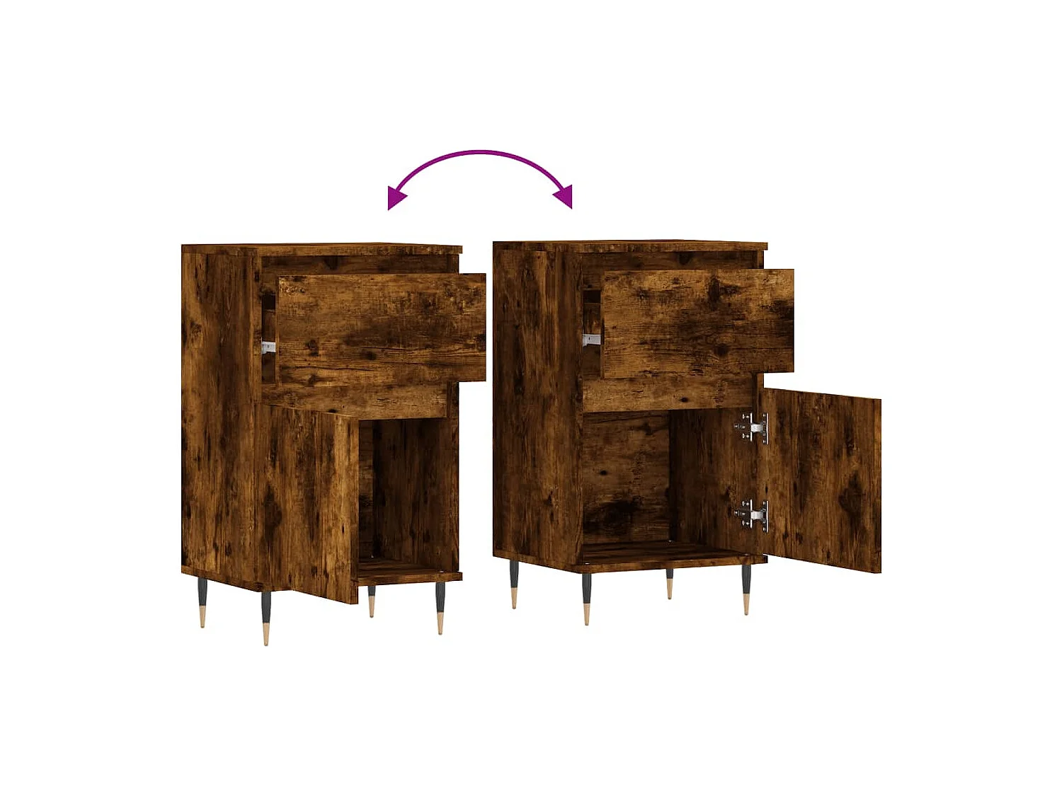 Buffet chêne fumé 40x35x70 bois d'ingénierie