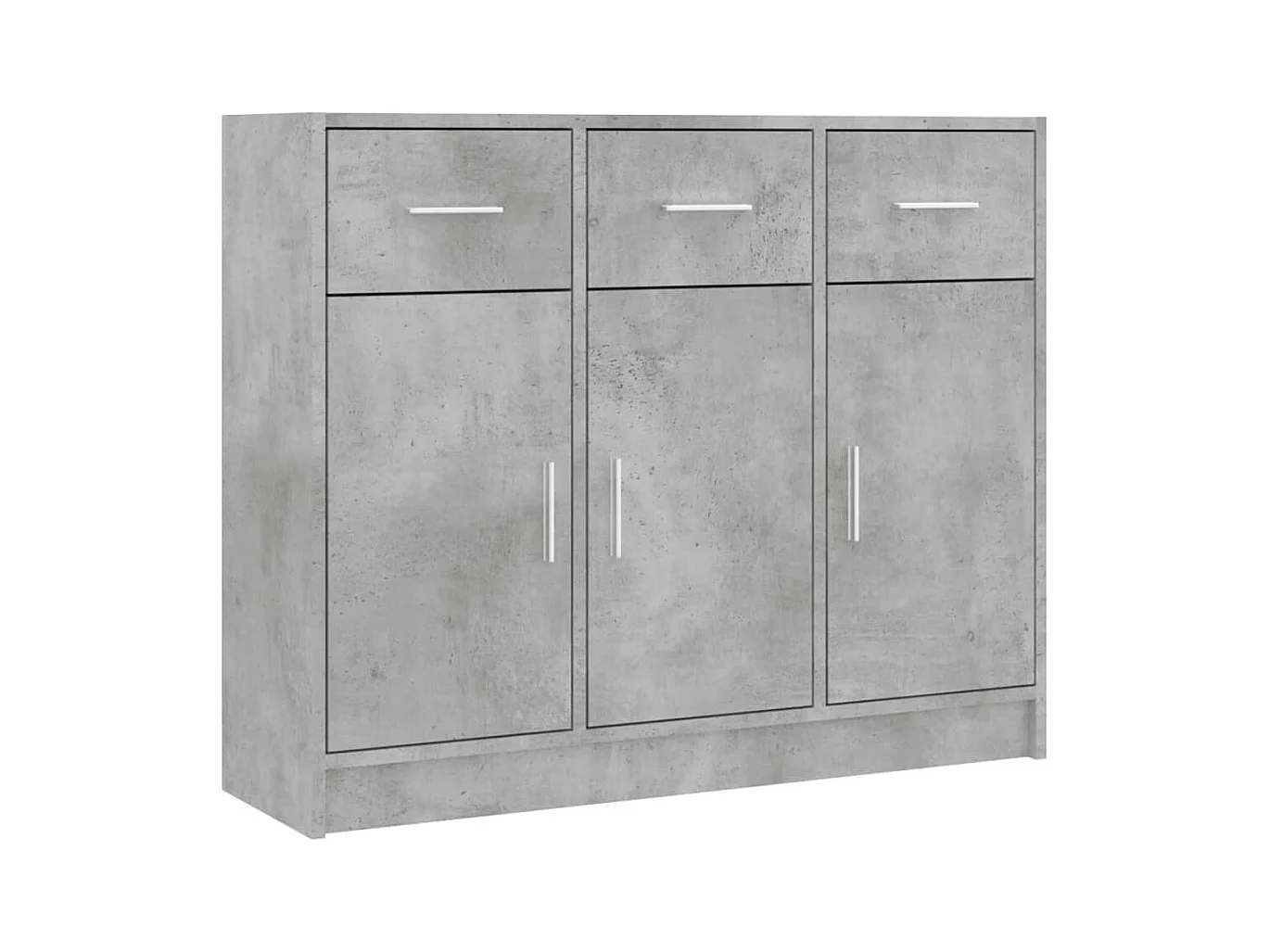 Buffet gris béton 91x28x75 bois d'ingénierie