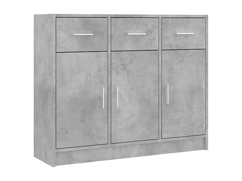 Buffet gris béton 91x28x75 bois d'ingénierie