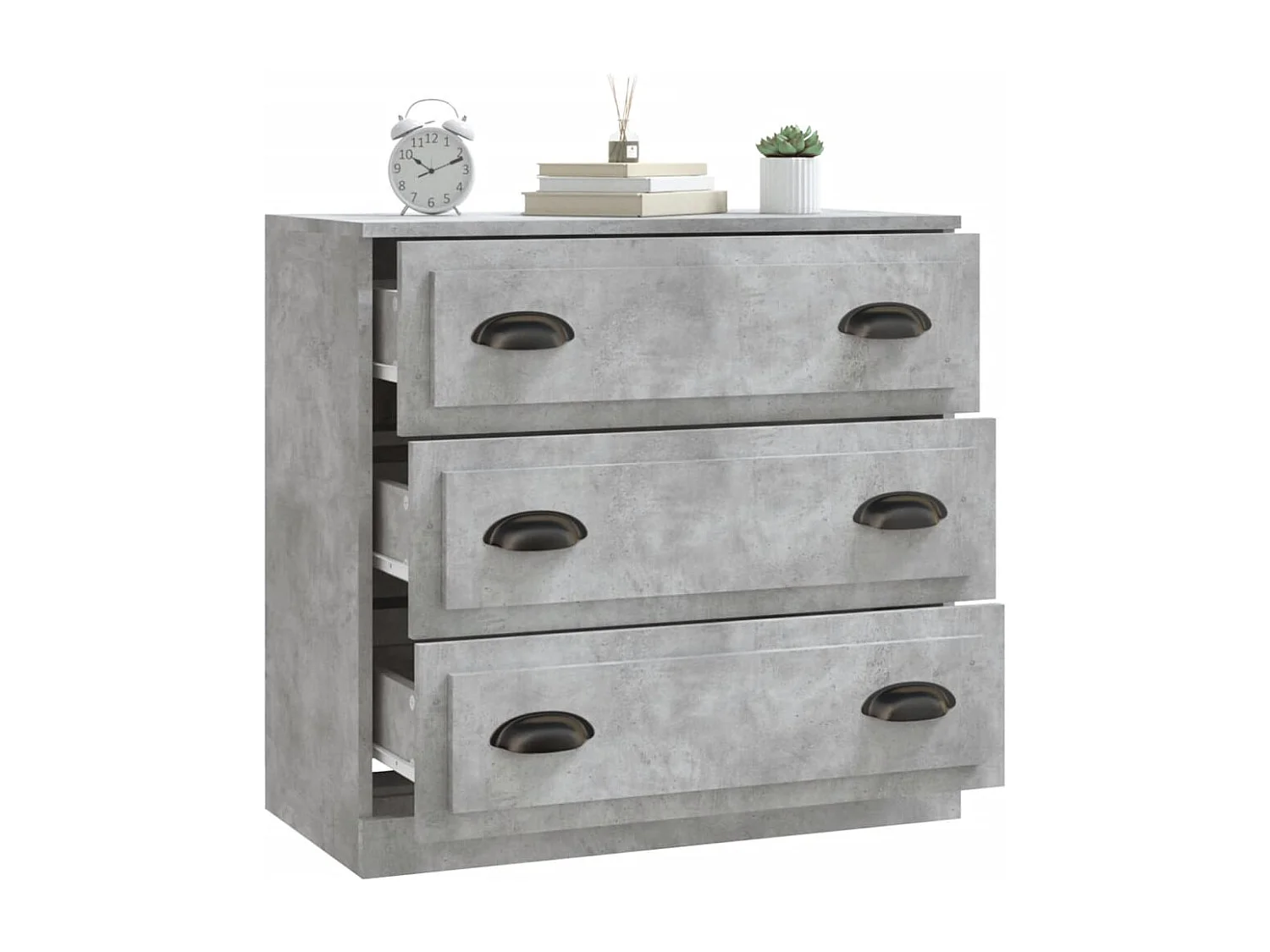 Buffet gris béton 70x35,5x67,5 bois d'ingénierie