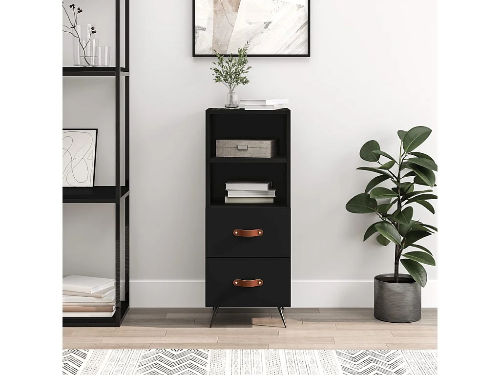 Buffet Noir 34,5x34x90 Bois d'ingénierie