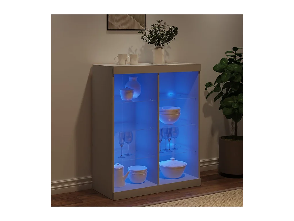Buffet avec lumières LED blanc 81x37x100